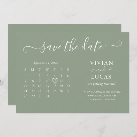 Moderne, minimalistische begroting voor groene age kaart (Voorkant / Achterkant)