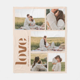 Moderne Minimalistische Beige 5 Foto Koppel Fleece Deken