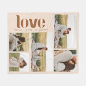 Moderne minimalistische Beige 5 foto paar Fleece Deken (Voorkant (Horizontaal))