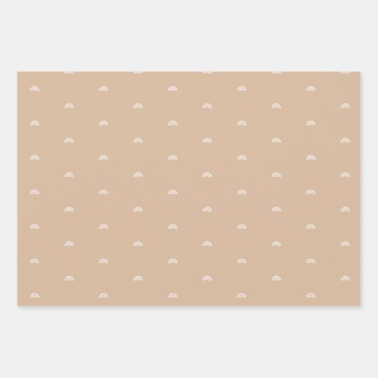 Moderne minimalistische beige boho regenboog inpakpapier vel (Voorkant)