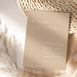 Moderne & Minimalistische Beige Boho Trouwuitnodig Kaart