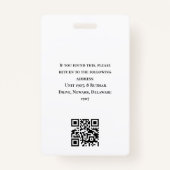 Moderne minimalistische Beige Business Employee ID Badge (Achterkant)