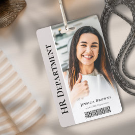 Moderne minimalistische Beige Business Employee ID Badge