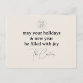 Moderne minimalistische beige business feestdagenkaart (Voorkant)