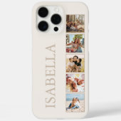Moderne Minimalistische Beige Custom Photo Monogra Case-Mate iPhone Case (Achterkant)