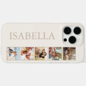 Moderne Minimalistische Beige Custom Photo Monogra Case-Mate iPhone Case (Achterkant (horizontaal))
