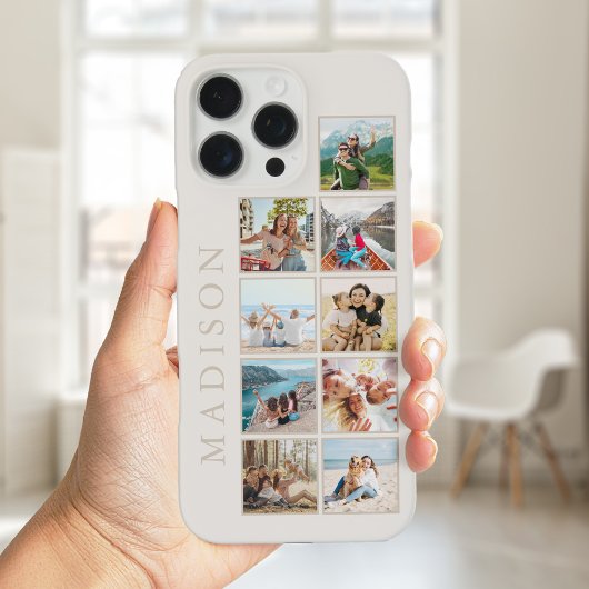 Moderne Minimalistische Beige Custom Photo Monogra Case-Mate iPhone Case