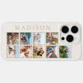 Moderne Minimalistische Beige Custom Photo Monogra Case-Mate iPhone Case (Achterkant (horizontaal))