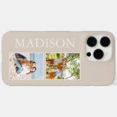 Moderne Minimalistische Beige Custom Photo Monogra Case-Mate iPhone Case (Achterkant (horizontaal))