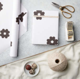 Moderne minimalistische beige en bruine  patronen cadeaupapier