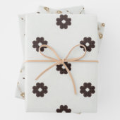 Moderne minimalistische beige en bruine  patronen inpakpapier vel (In situ)