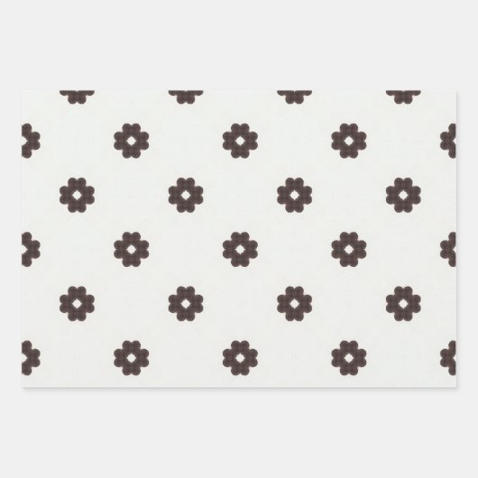 Moderne minimalistische beige en bruine  patronen inpakpapier vel (Voorkant)