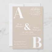 Moderne minimalistische beige en witte islamitisch kaart (Voorkant)