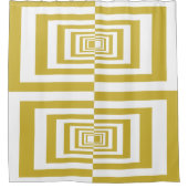 Moderne Minimalistische Beige Geometrisch Douchegordijn (Voorkant)