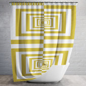 Moderne Minimalistische Beige Geometrisch Douchegordijn