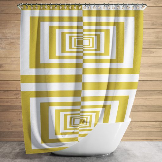 Moderne minimalistische beige geometrische douchegordijn