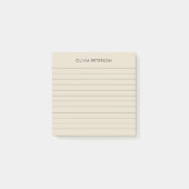 Moderne minimalistische beige gevoerd sticky post-it® notes (Voorkant)