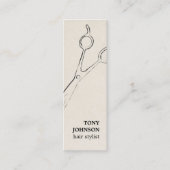 Moderne minimalistische beige haar-stylist mini visitekaartje (Voorkant)