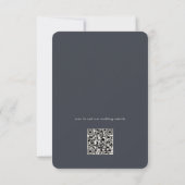 Moderne minimalistische beige kalligrafie QR-code RSVP Kaartje (Achterkant)