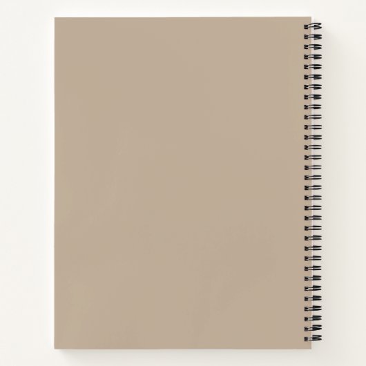 Moderne minimalistische beige monogram notitieboek (Achterkant)