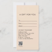 Moderne Minimalistische Beige QR Code Cadeaubon (Achterkant)