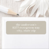 Moderne Minimalistische Beige Retouradreslabel Etiket (Insitu)