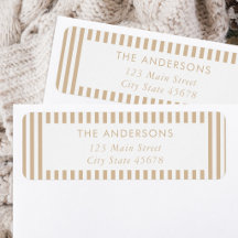 Moderne minimalistische beige strepen retouradres