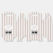 Moderne minimalistische Beige Stripes Business Log Bedankdoosjes (Ongevouwen)