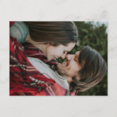 Moderne Minimalistische Beige Tane Boho Trouwfoto Aankondigingskaart (Achterkant)