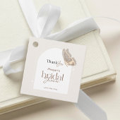 Moderne Minimalistische Beige Vlinder Bruidsdouche Bedankjes Labels