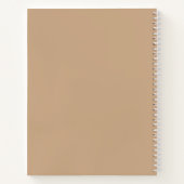 Moderne Minimalistische Beige & Witte Script Naam Notitieboek (Achterkant)