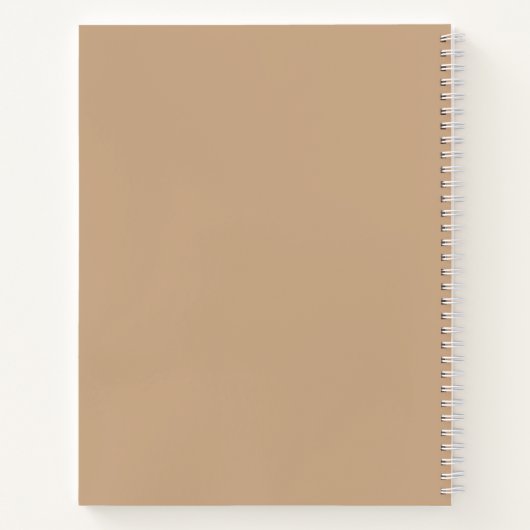 Moderne Minimalistische Beige & Witte Script Naam Notitieboek (Achterkant)