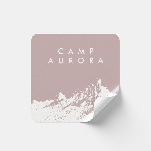 Moderne minimalistische berg Bord roze Vierkante Sticker