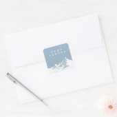 Moderne minimalistische berg ijzig blauw vierkante sticker (Envelop)