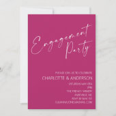 Moderne Minimalistische Bes Script Verloving Feest Kaart (Voorkant)
