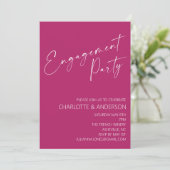 Moderne Minimalistische Bes Script Verloving Feest Kaart (Staand voorkant)