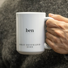 Moderne Minimalistische Beste Boyfriend Ooit Geper Tweekleurige Koffiemok