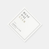 Moderne minimalistische beste dag ooit bruiloft servet (Hoek)