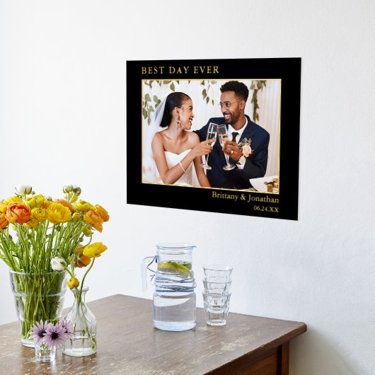 Moderne, minimalistische beste dag-op-dag-bruiloft folie afdrukken (Laag (Keuken))