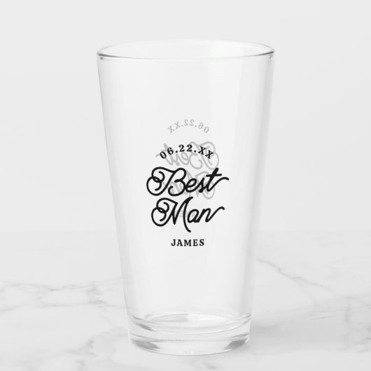 Moderne minimalistische beste man-bier glas (Achterkant)