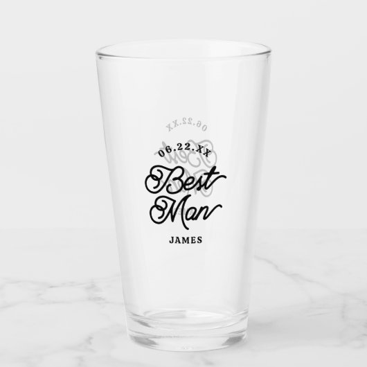 Moderne minimalistische beste man-bier glas (Voorkant)