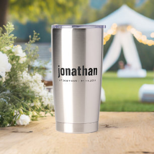 Moderne minimalistische beste man groomsmen gesche geïsoleerde drinkbeker