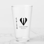 Moderne minimalistische beste man naam bruiloft ca glas (Voorkant)
