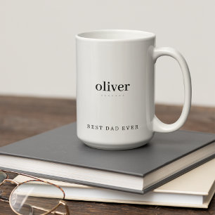 Moderne Minimalistische Beste Papa Ooit Gepersonal Tweekleurige Koffiemok
