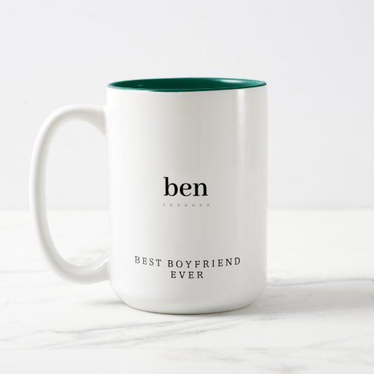 Moderne minimalistische beste vriend ooit geperson tweekleurige koffiemok (Links)