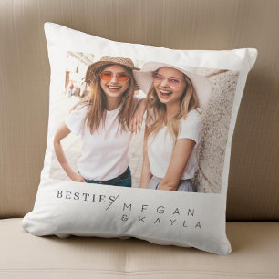 Moderne Minimalistische Beste Vrienden BFF Foto Kussen