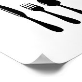 Moderne Minimalistische Bestek & EAT Typografie Poster (Hoek)