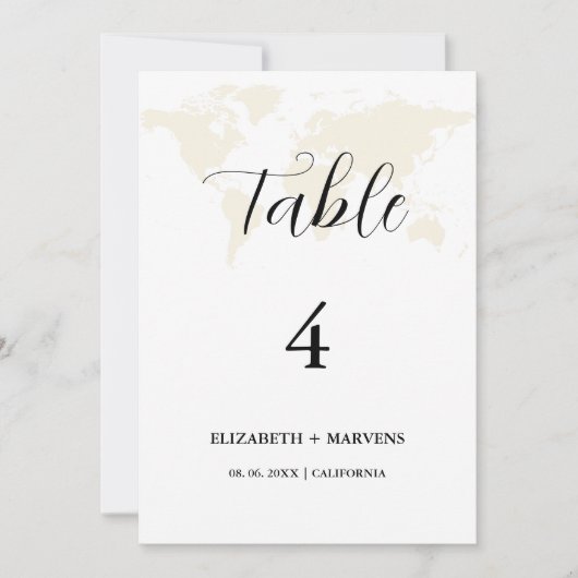 Moderne Minimalistische Bestemming bruiloft plaats Kaart (Voorkant)