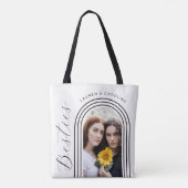 Moderne minimalistische bestities BFF fotoboog Tote Bag (Achterkant)