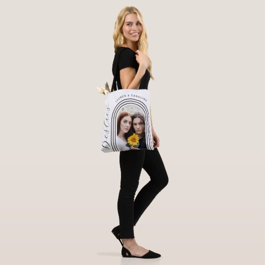 Moderne minimalistische bestities BFF fotoboog Tote Bag (Op model)